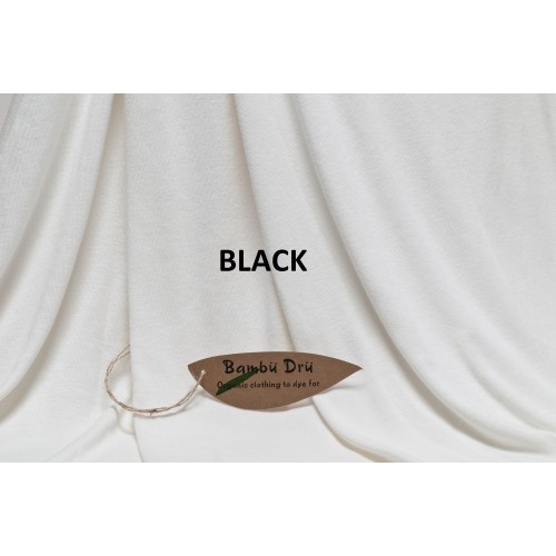 250g/m2 Stretch Jersey - Organic Cotton & Bamboo Fabric (BLACK)